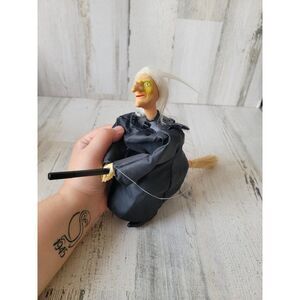 Hanging Halloween witch broom scary prop decor
